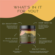 What's in the KOJO Gentle Exfoliating Scrub for you.