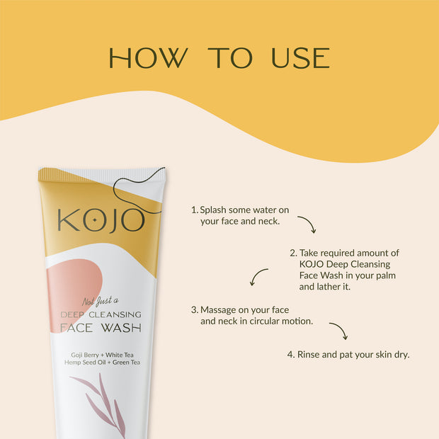 How to use the KOJO Deep Cleansing Face Wash